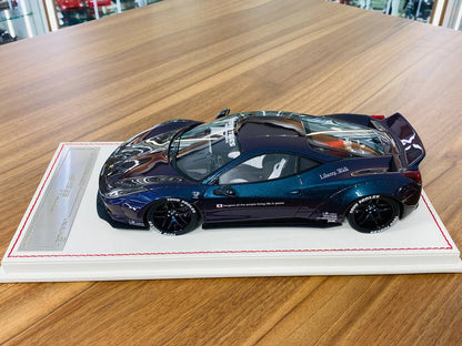 1/18 Resin Model - Davis & Giovanni Ferrari 458 ITALIA LB Performance with Midnight Magic Purple