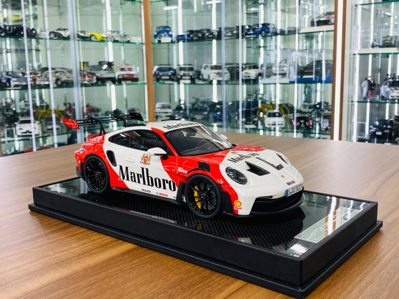 1/18 Resin Model - Porsche 911 (992) GT3 RS Weissach Package Red/White Marlboro by Timothy & Pierre