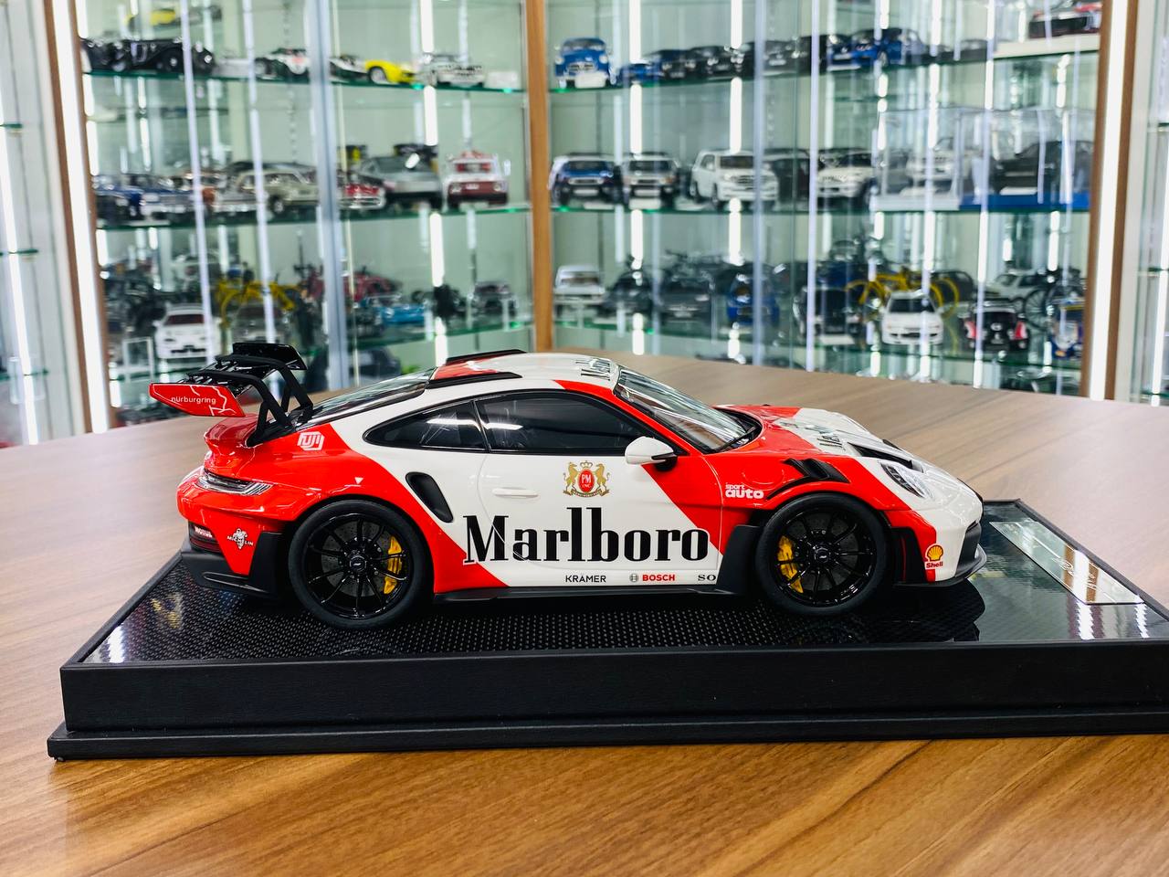 1/18 Resin Model - Porsche 911 (992) GT3 RS Weissach Package Red/White Marlboro by Timothy & Pierre