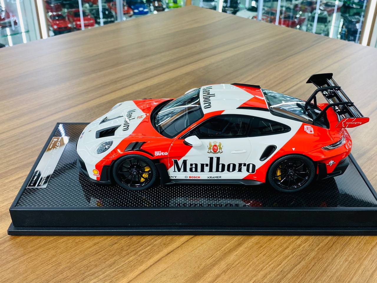 1/18 Resin Model - Porsche 911 (992) GT3 RS Weissach Package Red/White Marlboro by Timothy & Pierre