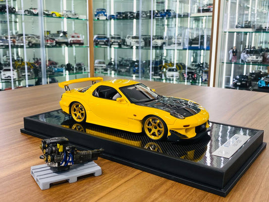 1/18 resin Polar Master Mazda RX7 FD3S with Engine Yellow Limited Edition