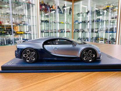 1/18 Resin MR Collection Bugatti Chiron Profilee Argent Atlantique / blue royal Limited-499 pcs