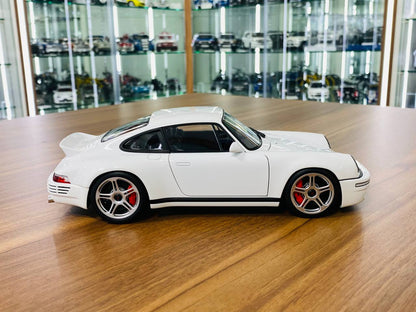 1/18 Diecast Model Almost Real Porsche RUF SCR 2018 - White - Full Opening