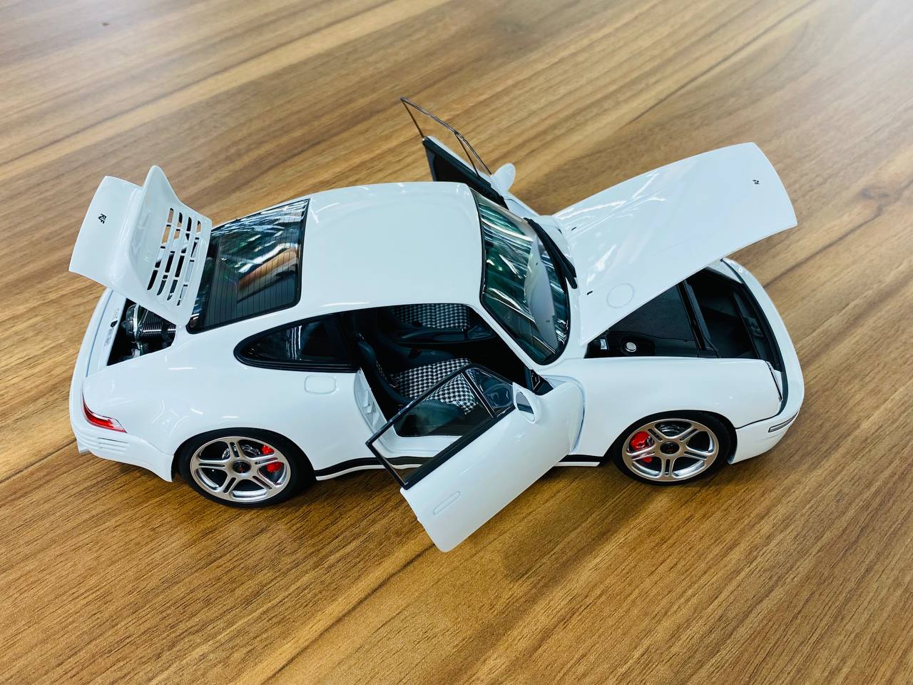 1/18 Diecast Model Almost Real Porsche RUF SCR 2018 - White - Full Opening