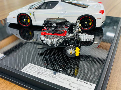 1/18 Resin Model General Models Ferrari Enzo with Engine - Pearl White - Limited 20 Units