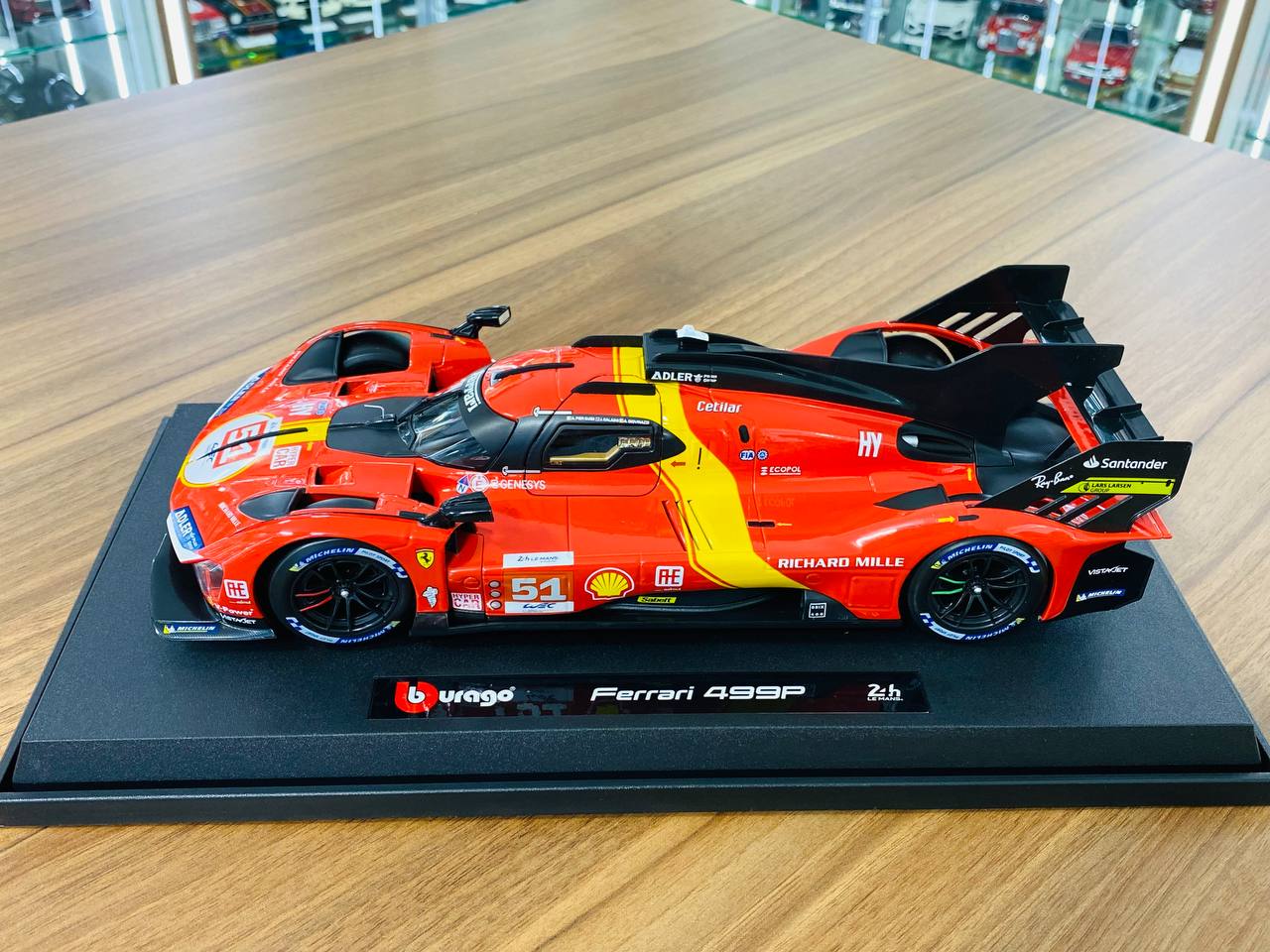 1/18 Metal Diecast Bburago Ferrari 499P #51 24h Le mans Red / yellow