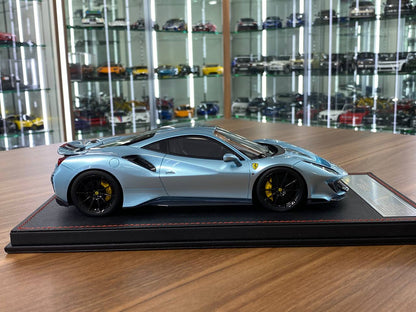 1:18 Resin Model - Ferrari 488 Pista by Dino in Ice Blue