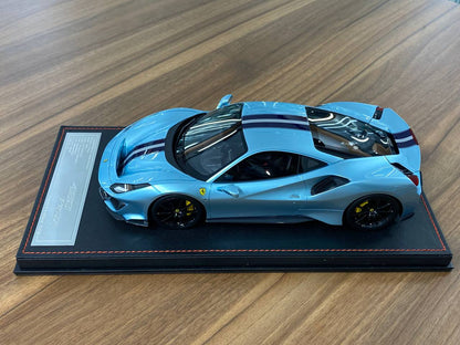 1:18 Resin Model - Ferrari 488 Pista by Dino in Ice Blue