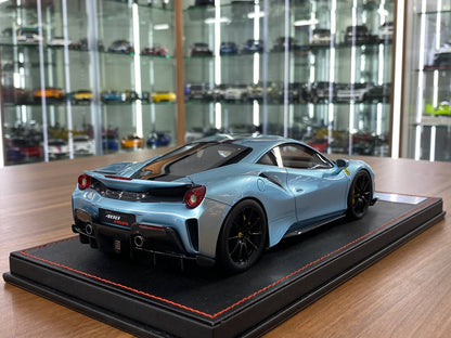 1:18 Resin Model - Ferrari 488 Pista by Dino in Ice Blue