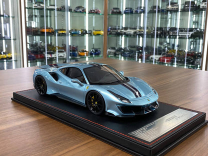 1:18 Resin Model - Ferrari 488 Pista by Dino in Ice Blue