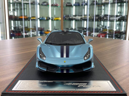 1:18 Resin Model - Ferrari 488 Pista by Dino in Ice Blue