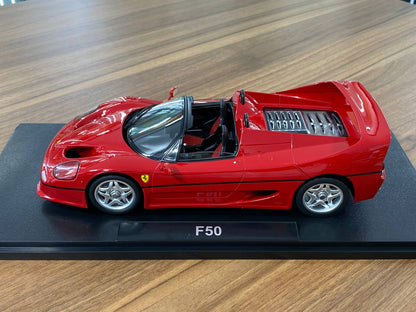 1:18 Diecast – KK Scale Ferrari F50 in Red with Silver Wheels