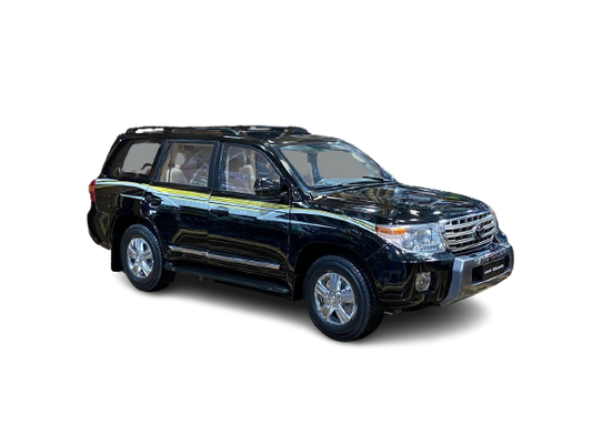 1/18 Diecast Toyota Land cruiser 200 Black 2012 with stickers  FAW Toys Scale Model Car|Sold in Dturman.com Dubai UAE.