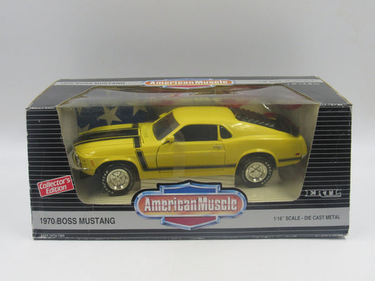 1/18 Diecast Ford BOSS Mustang 1970 Yellow Ertl Collectibles Model Car