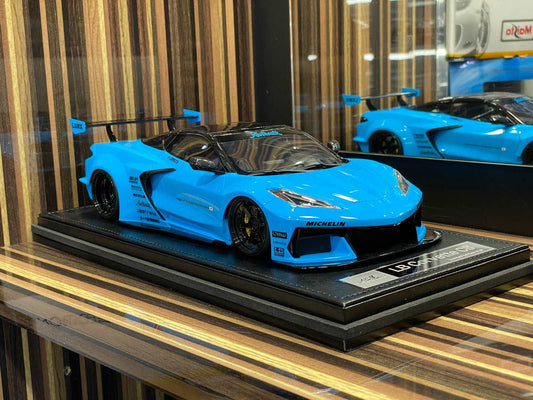 1/18 Diecast Chevrolet Corvette C8 Liberty Walk Widebody Blue IVY Models