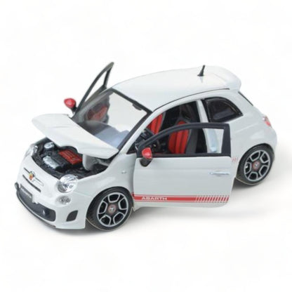 1/18 Diecast Abarth 500 White Bburago Scale Model Car|Sold in Dturman.com Dubai UAE.