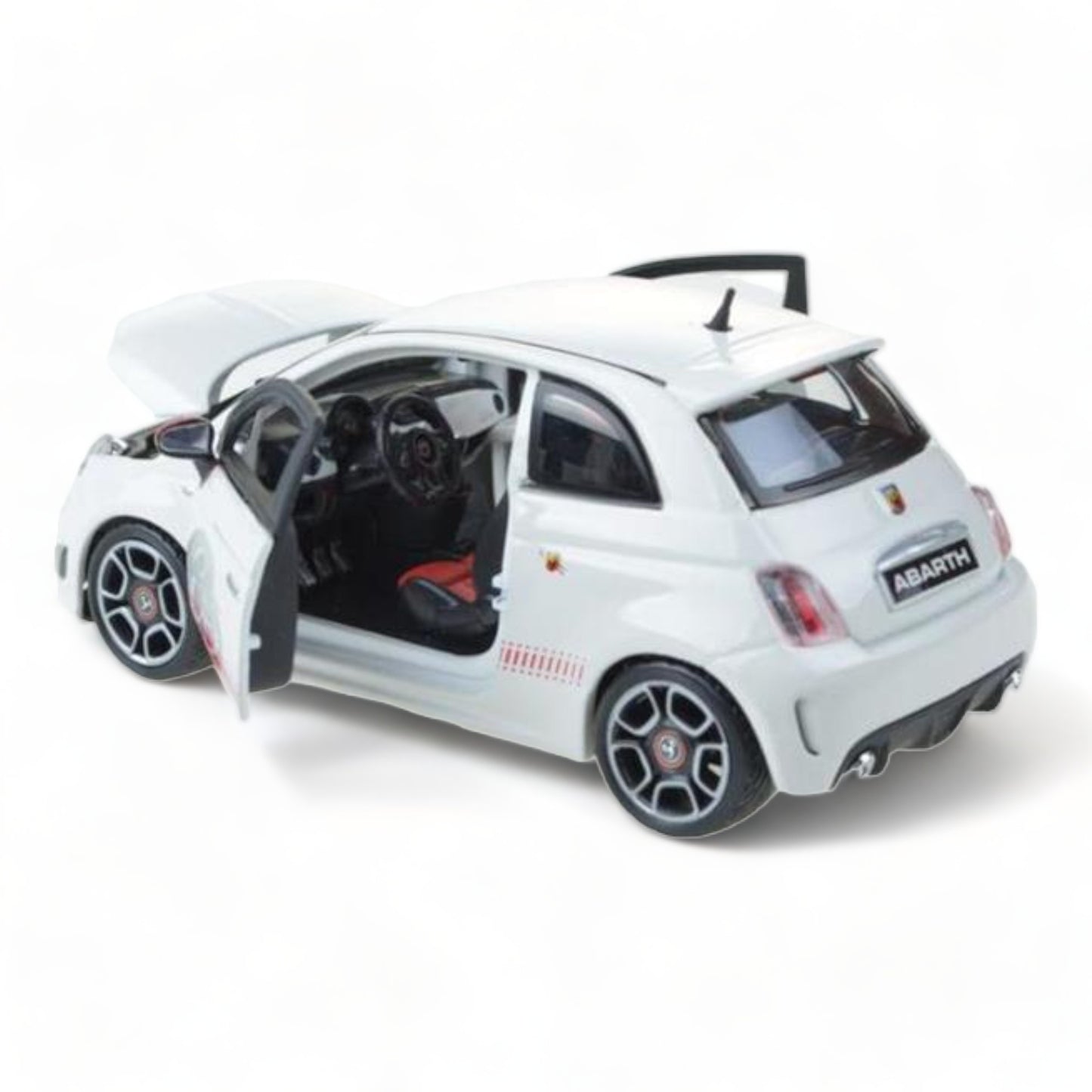 1/18 Diecast Abarth 500 White Bburago Scale Model Car|Sold in Dturman.com Dubai UAE.