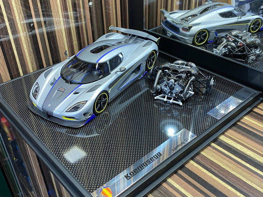 1/18 General Models Resin Model - Koenigsegg Agera Prototype With Engine in Sleek Matt Grey/Carbon|Sold in Dturman.com Dubai UAE.