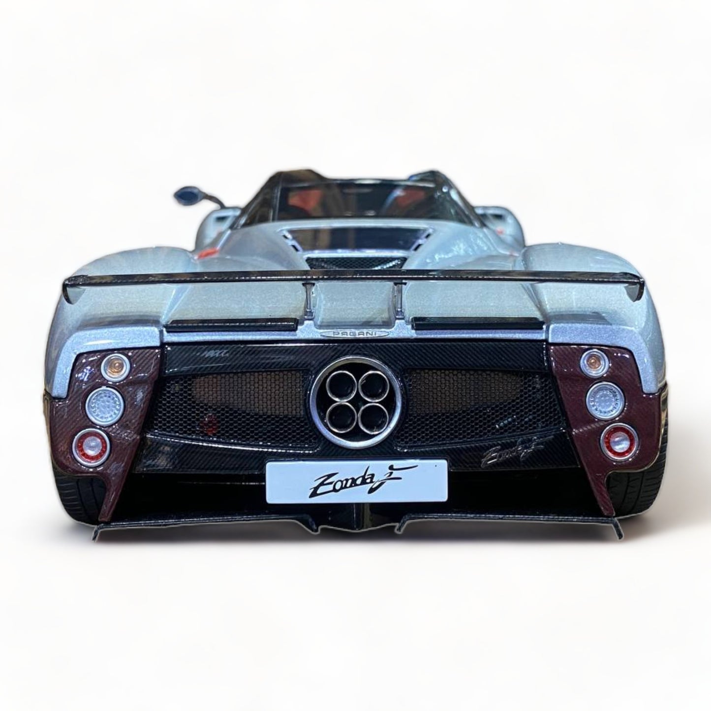 Almost Real Pagani Zonda F 1/18 Diecast - Full Opening, Silver, Limited Edition|Sold in Dturman.com Dubai UAE.