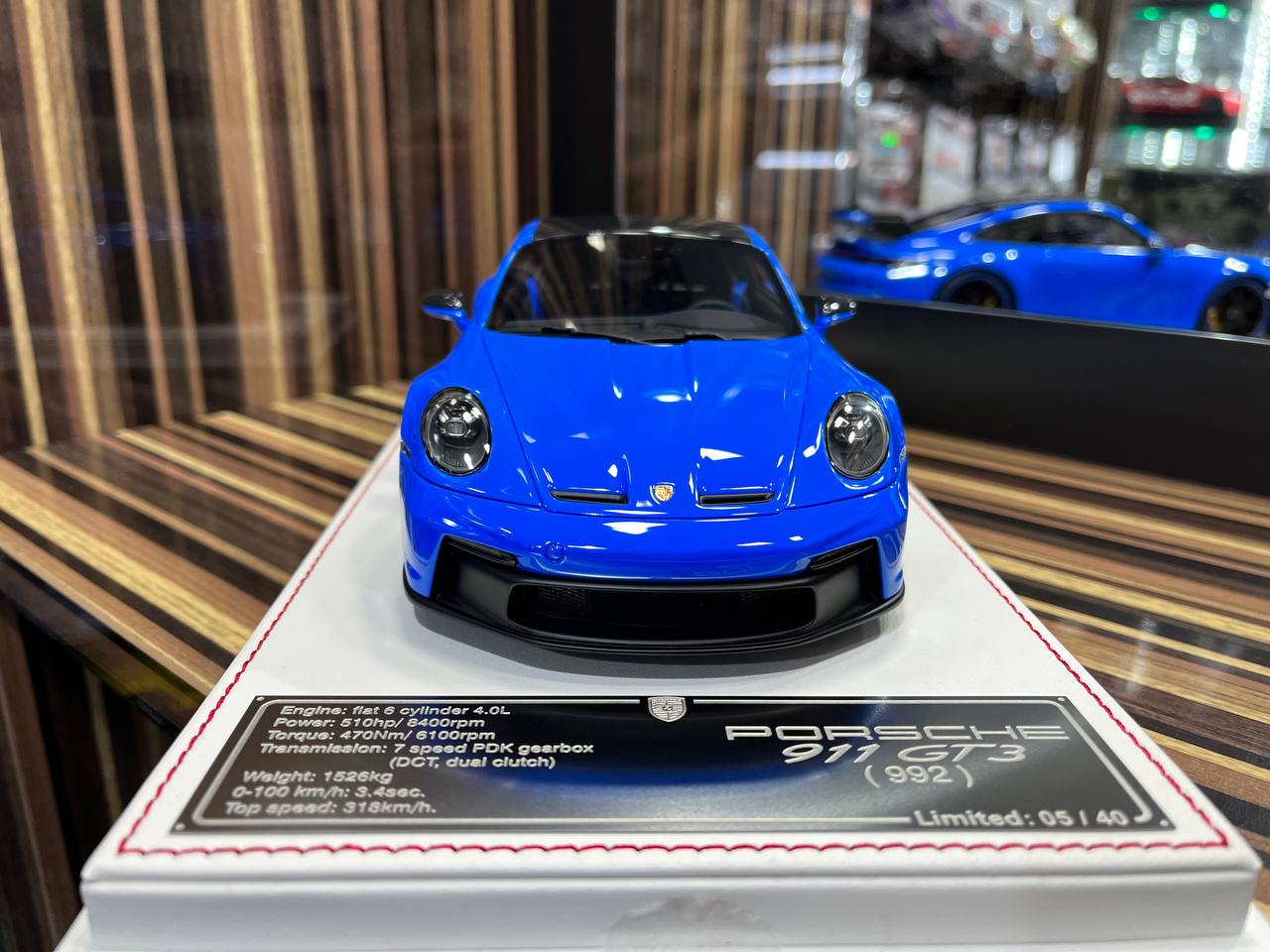 Davis & Giovanni Porsche 911 GT3 (992) 1/18 Resin Model - Blue|Sold in Dturman.com Dubai UAE.