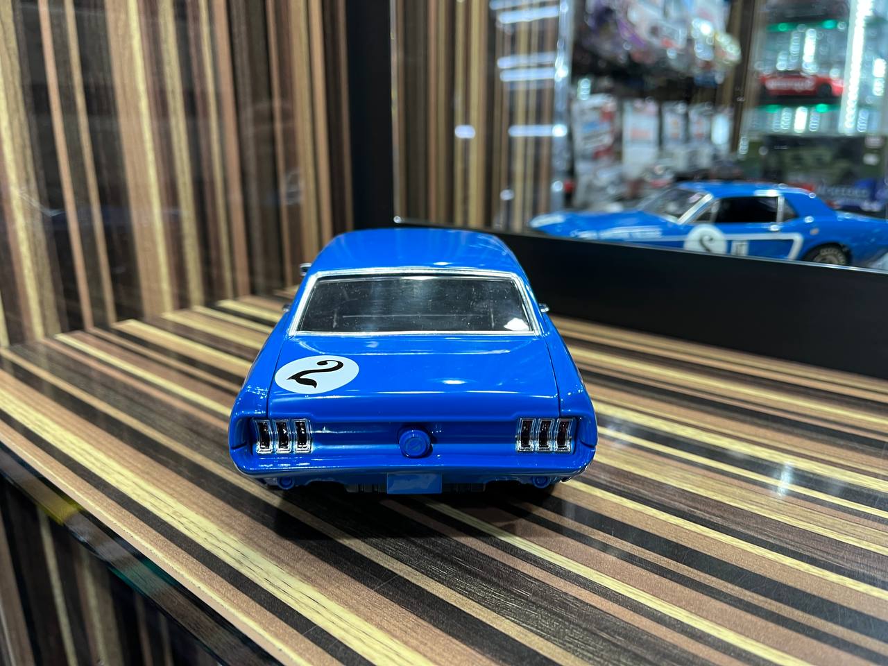 Acme Ford Mustang 1968 - 1/18 Diecast Model, All Opening - Blue|Sold in Dturman.com Dubai UAE.