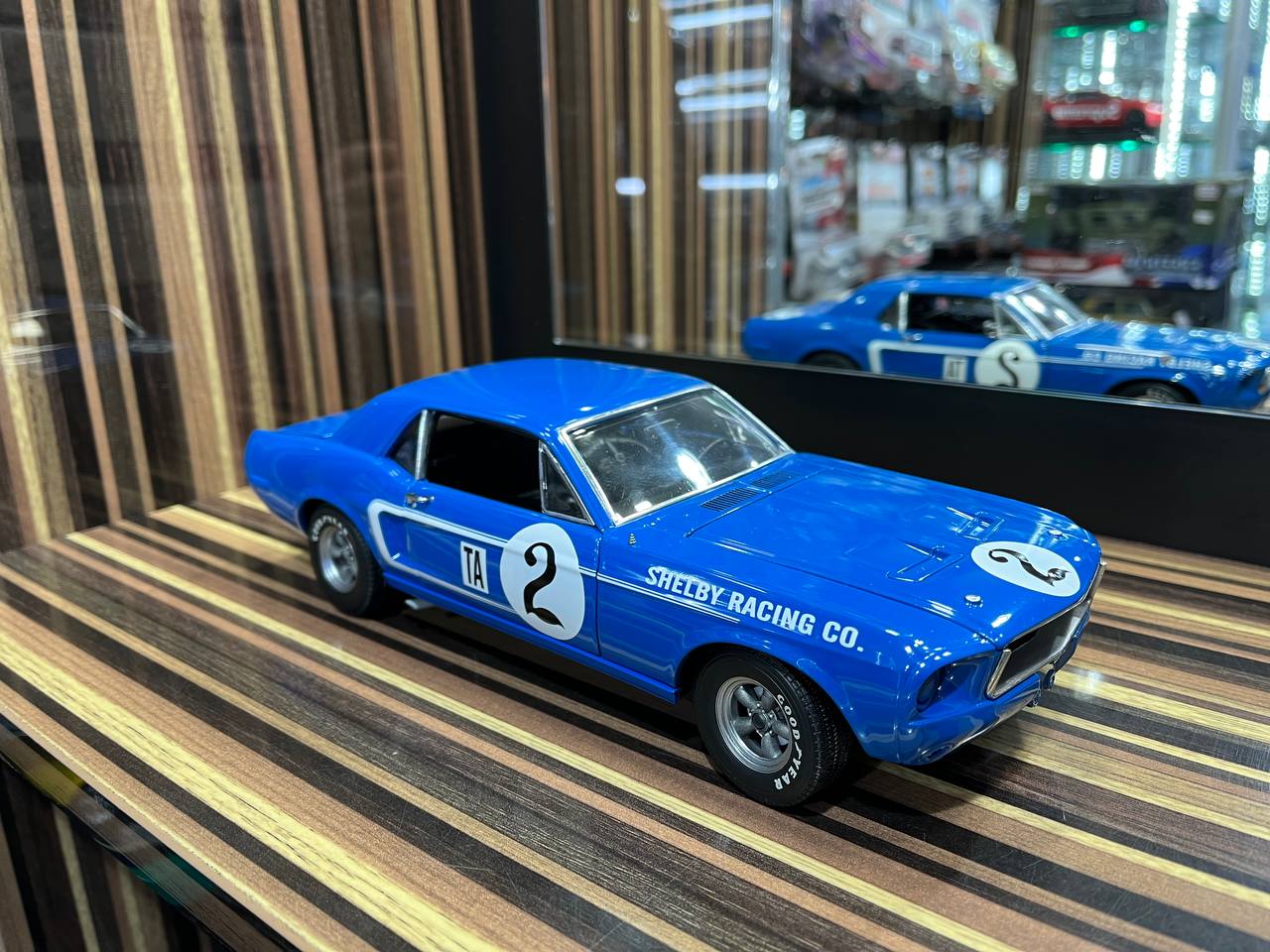 Acme Ford Mustang 1968 - 1/18 Diecast Model, All Opening - Blue|Sold in Dturman.com Dubai UAE.