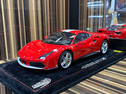 BBR Models Ferrari 488 GTB - 1/18 Resin Model, Red|Sold in Dturman.com Dubai UAE.