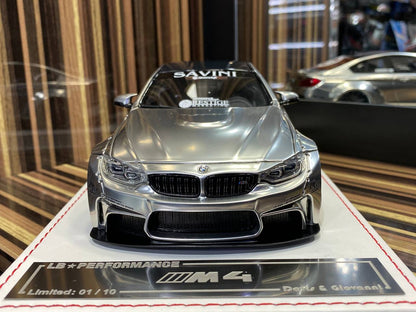 Davis & Giovanni BMW M4 LBWK - 1/18 Resin Model, Not Opening - Chrome Silver