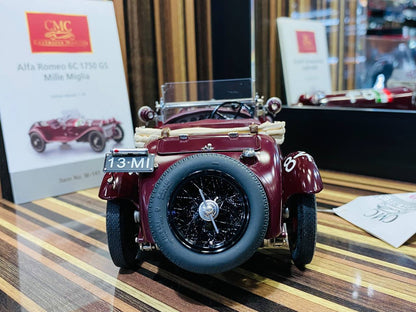 CMC Alfa Romeo 6C 1750 GS Mille Miglia 1930 Model [1/18 Diecast Maroon]