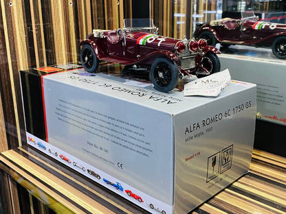 CMC Alfa Romeo 6C 1750 GS Mille Miglia 1930 Model [1/18 Diecast Maroon]