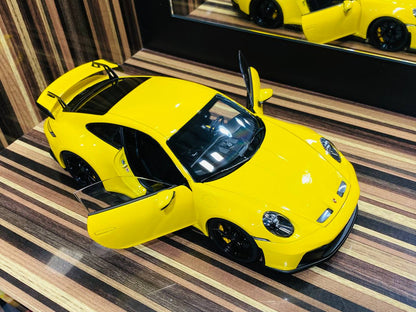 1/18 Diecast Porsche 911 GT3 Yellow Norev Scale Model Car