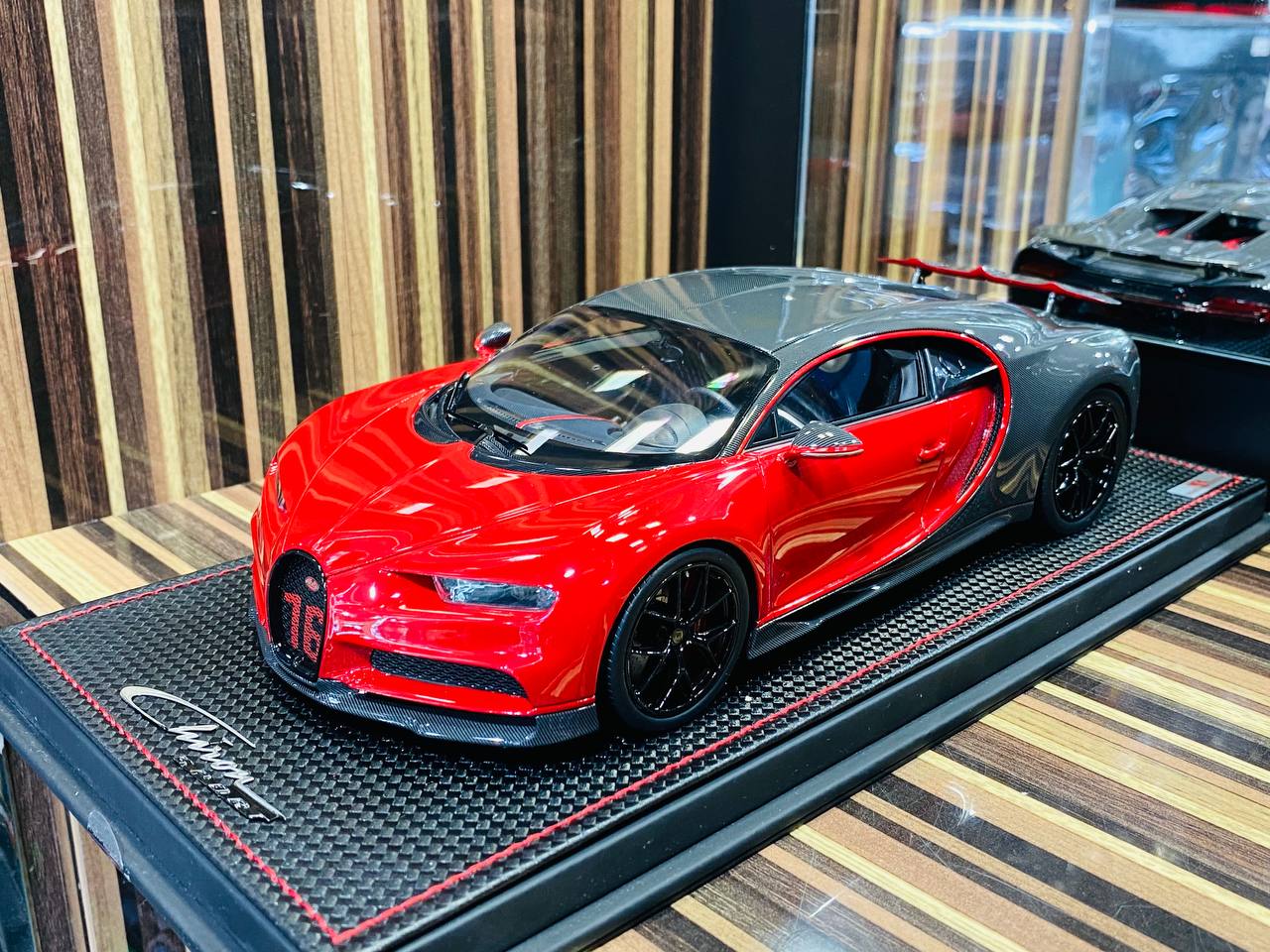 Exclusive MR Collection Bugatti Chiron Sport [Resin Red/Carbon | Limited Edition]