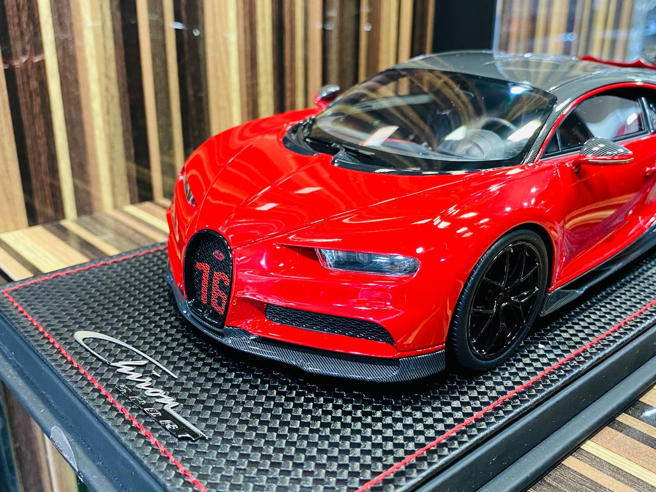 Exclusive MR Collection Bugatti Chiron Sport [Resin Red/Carbon | Limited Edition]