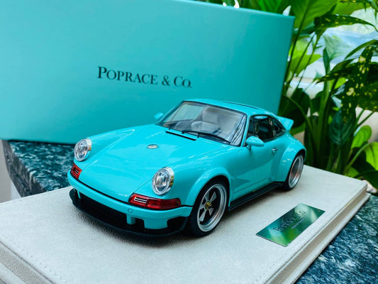 Limited Edition POPRACE & Co Porsche Singer DLS Resin Model - Tiffany Blue | 1/18 Scale