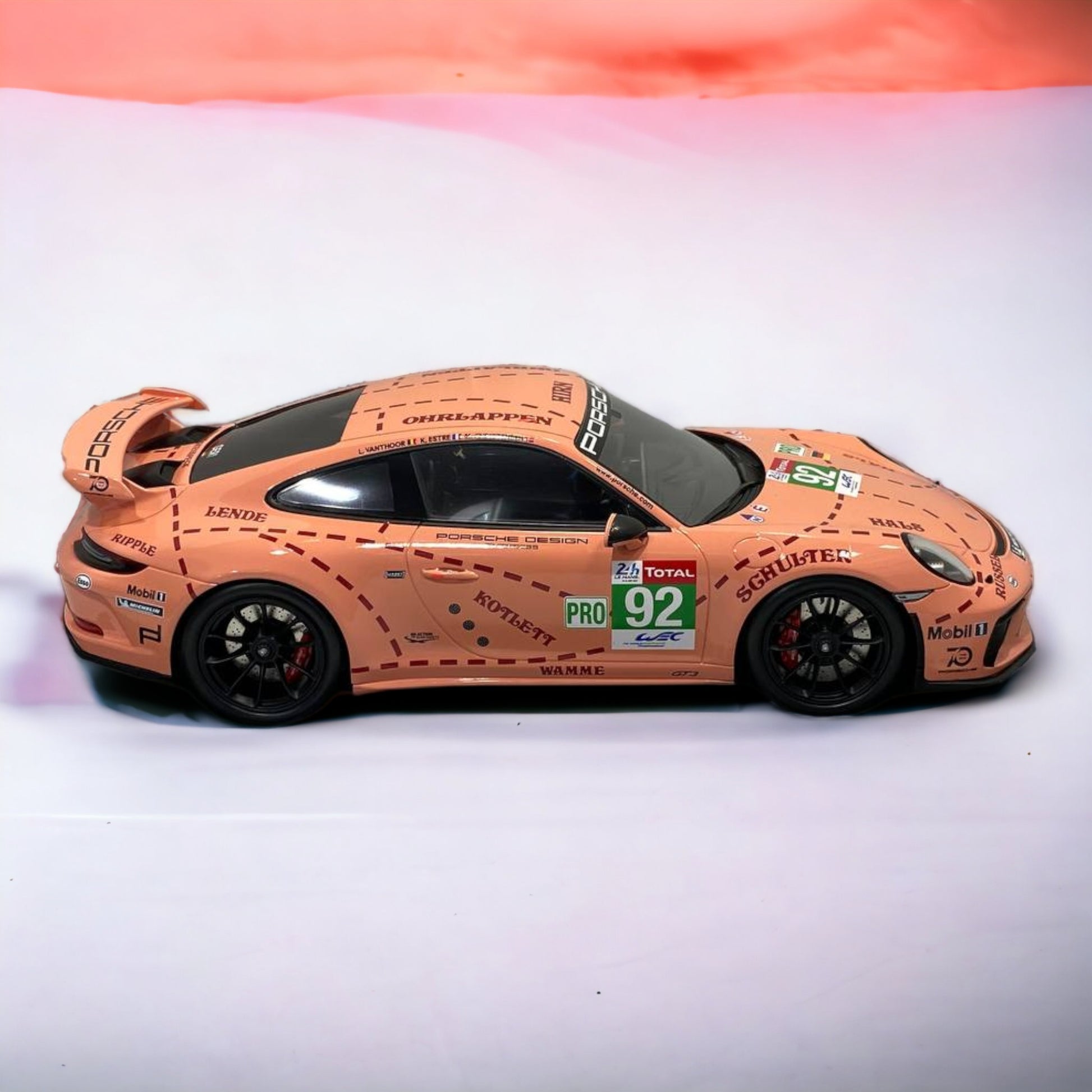 Porsche 911 GT3 #92 Rose by Spark Model|Sold in Dturman.com Dubai UAE.