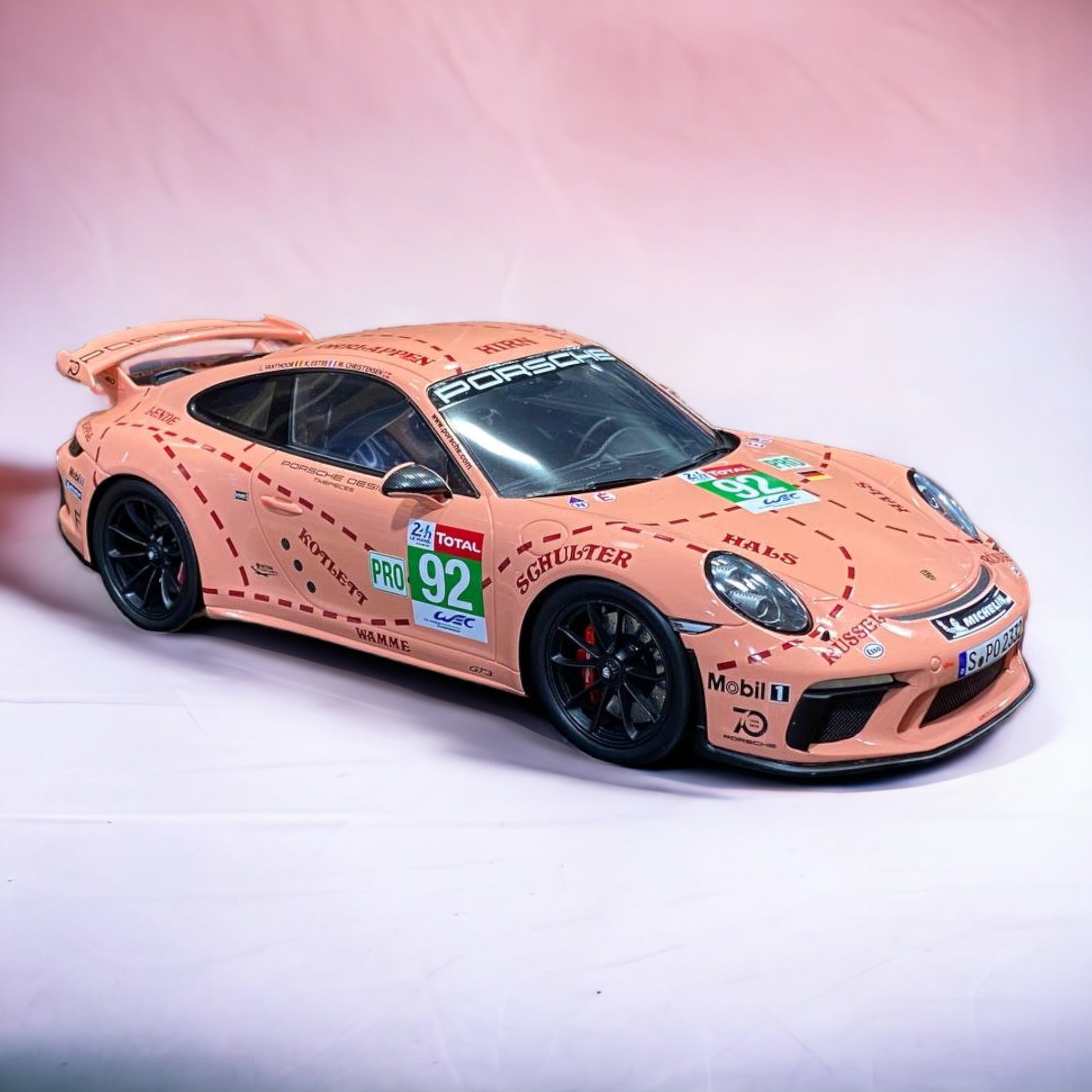 Porsche 911 GT3 #92 Rose by Spark Model|Sold in Dturman.com Dubai UAE.