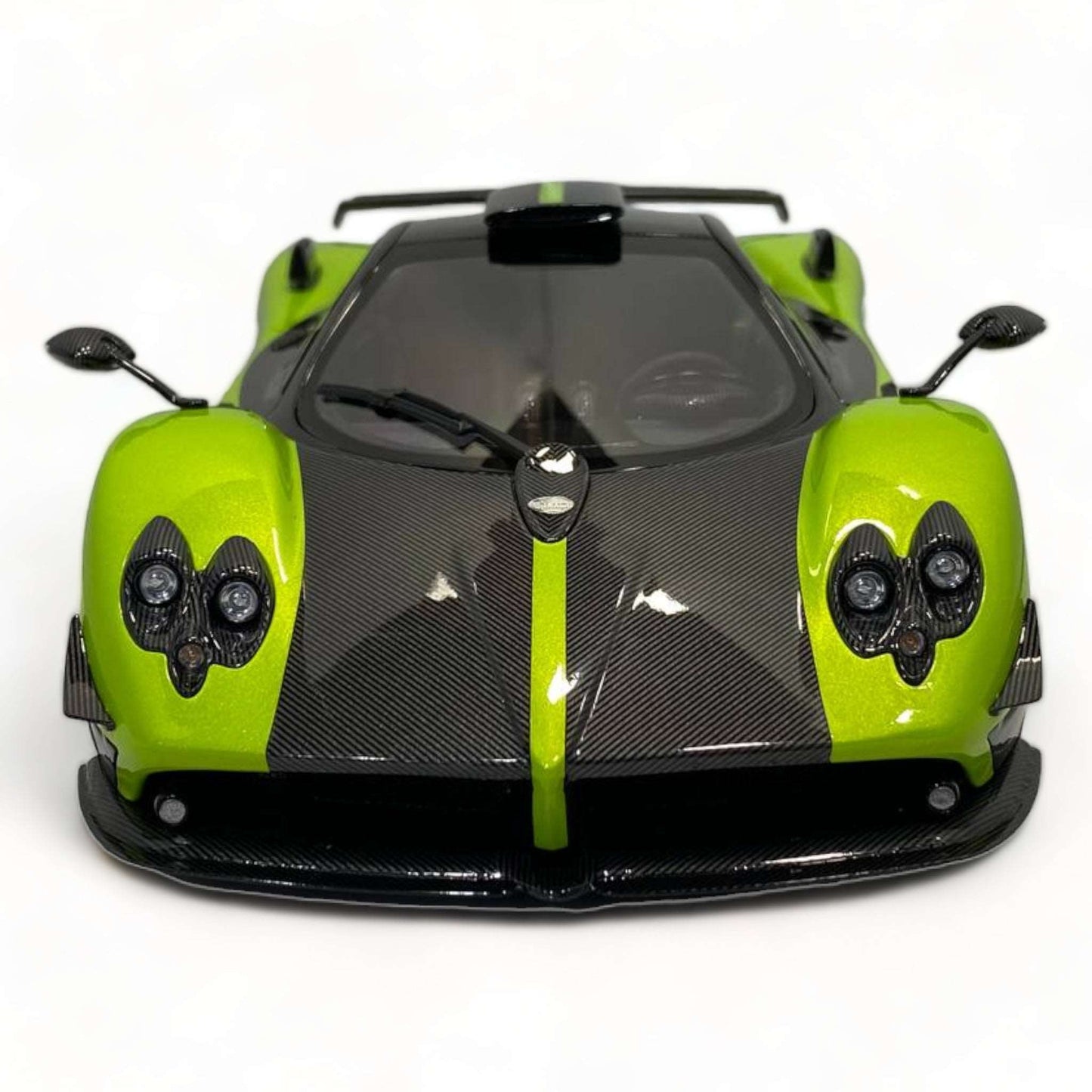 1/18 Diecast Almost Real Pagani Zonda Cinque Coupe GREEN CARBON 2009 Scale Model Car|Sold in Dturman.com Dubai UAE.