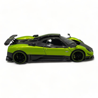 1/18 Diecast Almost Real Pagani Zonda Cinque Coupe GREEN CARBON 2009 Scale Model Car|Sold in Dturman.com Dubai UAE.