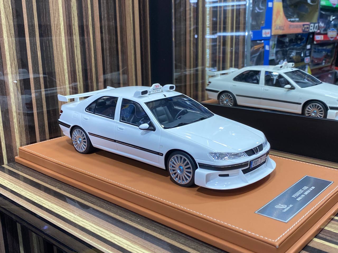 1/18 Diecast Vehicle Art Peugeot 406 TAXI White Scale Model Car|Sold in Dturman.com Dubai UAE.