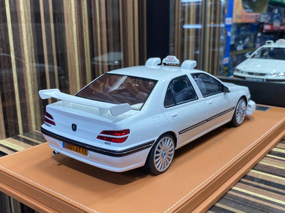 1/18 Diecast Vehicle Art Peugeot 406 TAXI White Scale Model Car|Sold in Dturman.com Dubai UAE.