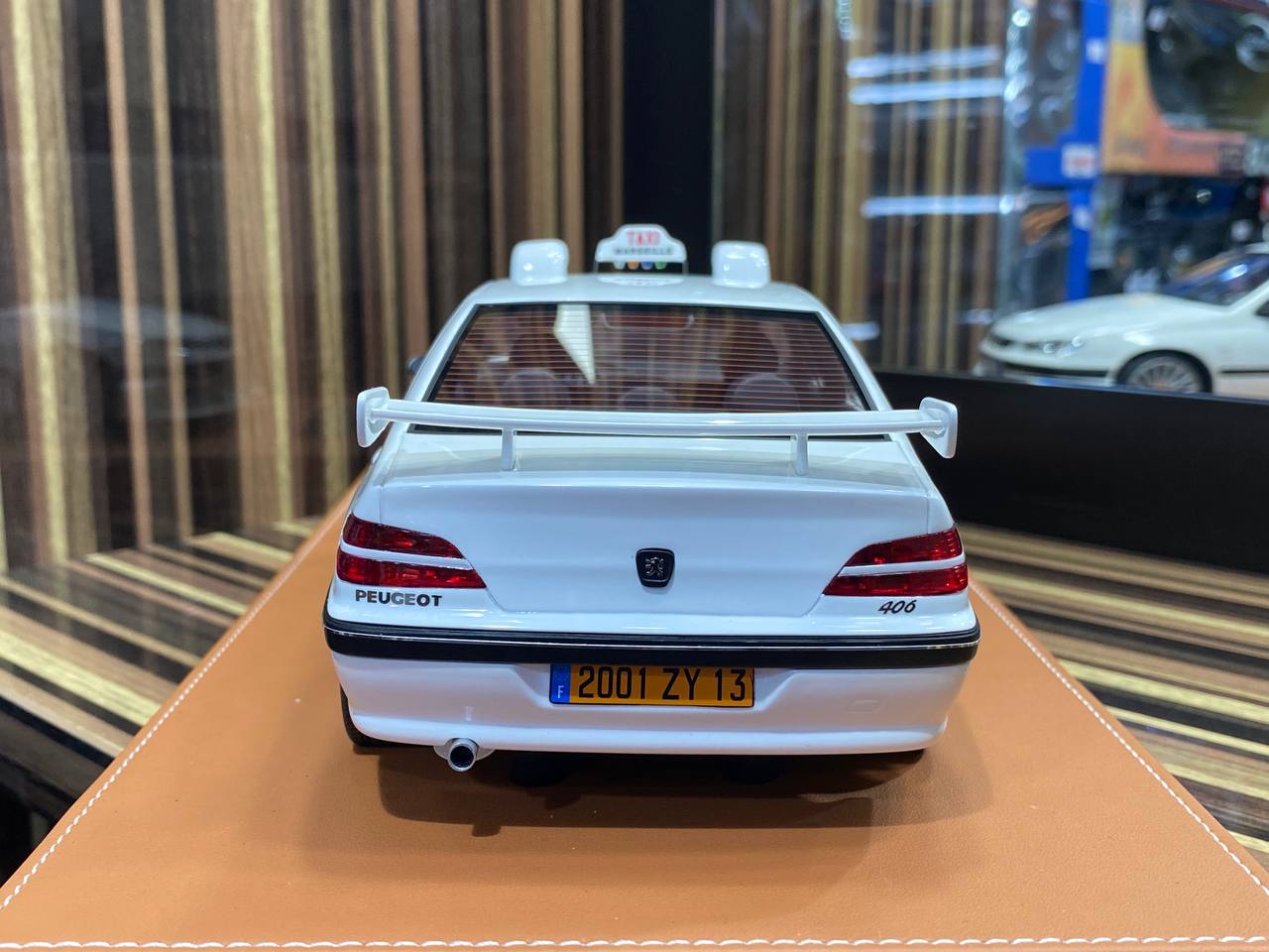 1/18 Diecast Vehicle Art Peugeot 406 TAXI White Scale Model Car|Sold in Dturman.com Dubai UAE.