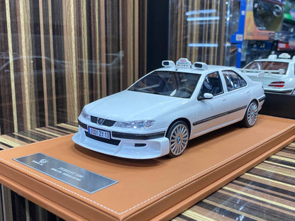 1/18 Diecast Vehicle Art Peugeot 406 TAXI White Scale Model Car|Sold in Dturman.com Dubai UAE.