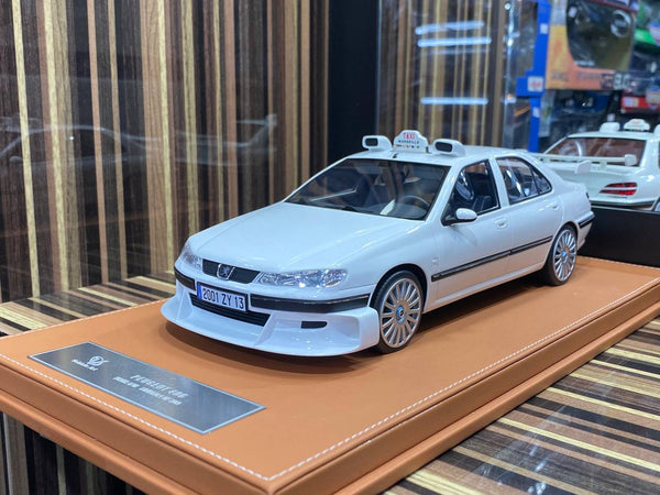 1 18 Diecast Vehicle Art Peugeot 406 TAXI White Scale Model Car dturman