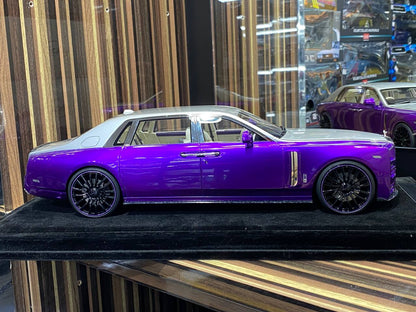 1/18 Diecast Rolls-Royce Phantom VIII Purple Mansory Scale Model Car