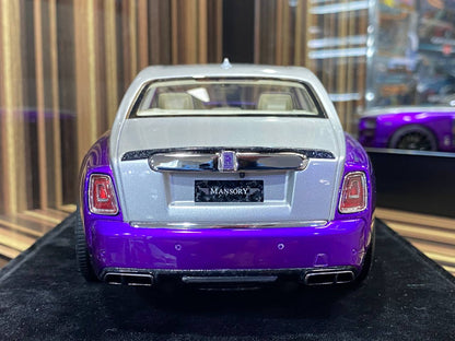 1/18 Diecast Rolls-Royce Phantom VIII Purple Mansory Scale Model Car