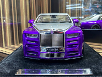 1/18 Diecast Rolls-Royce Phantom VIII Purple Mansory Scale Model Car