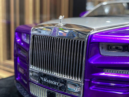 1/18 Diecast Rolls-Royce Phantom VIII Purple Mansory Scale Model Car