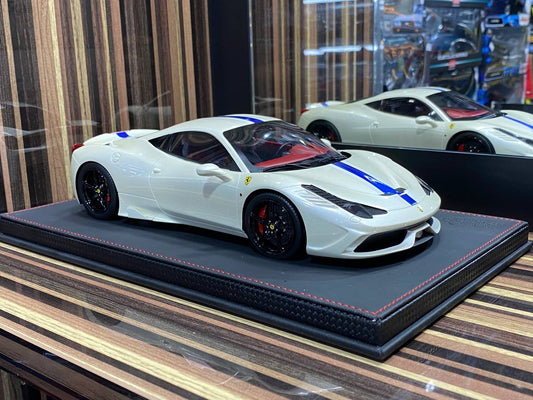 1/18 Resin Ferrari 458 Speciale White BBR Scale Model Car