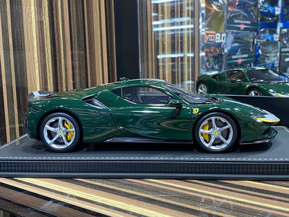 1/18 Diecast Ferrari SF90 Stradale Green BBR Scale Model Car|Sold in Dturman.com Dubai UAE.