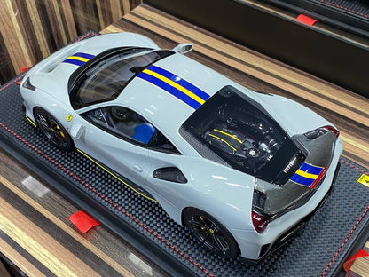 1/18 Resin Ferrari 488 Pista Grey Miniature Car by MR Collection|Sold in Dturman.com Dubai UAE.